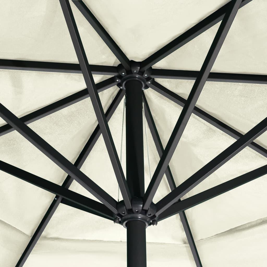 vidaXL Umbrelă de soare de grădină, stâlp aluminiu alb nisipiu 600 cm vidaXL Umbrelă de soare de grădină, stâlp aluminiu alb nisipiu 600 cm