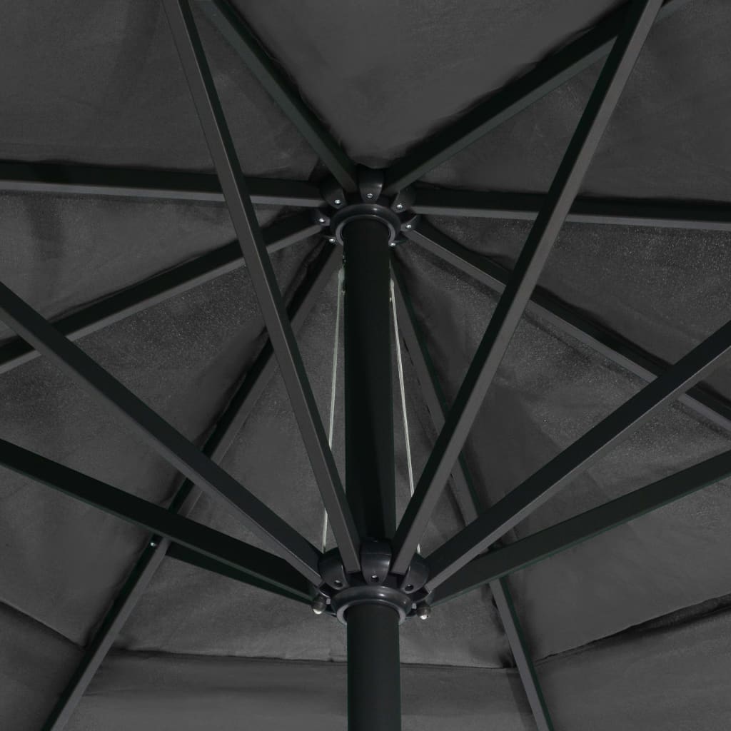 vidaXL Umbrelă de soare de exterior, stâlp aluminiu, antracit, 600 cm vidaXL Umbrelă de soare de exterior, stâlp aluminiu, antracit, 600 cm