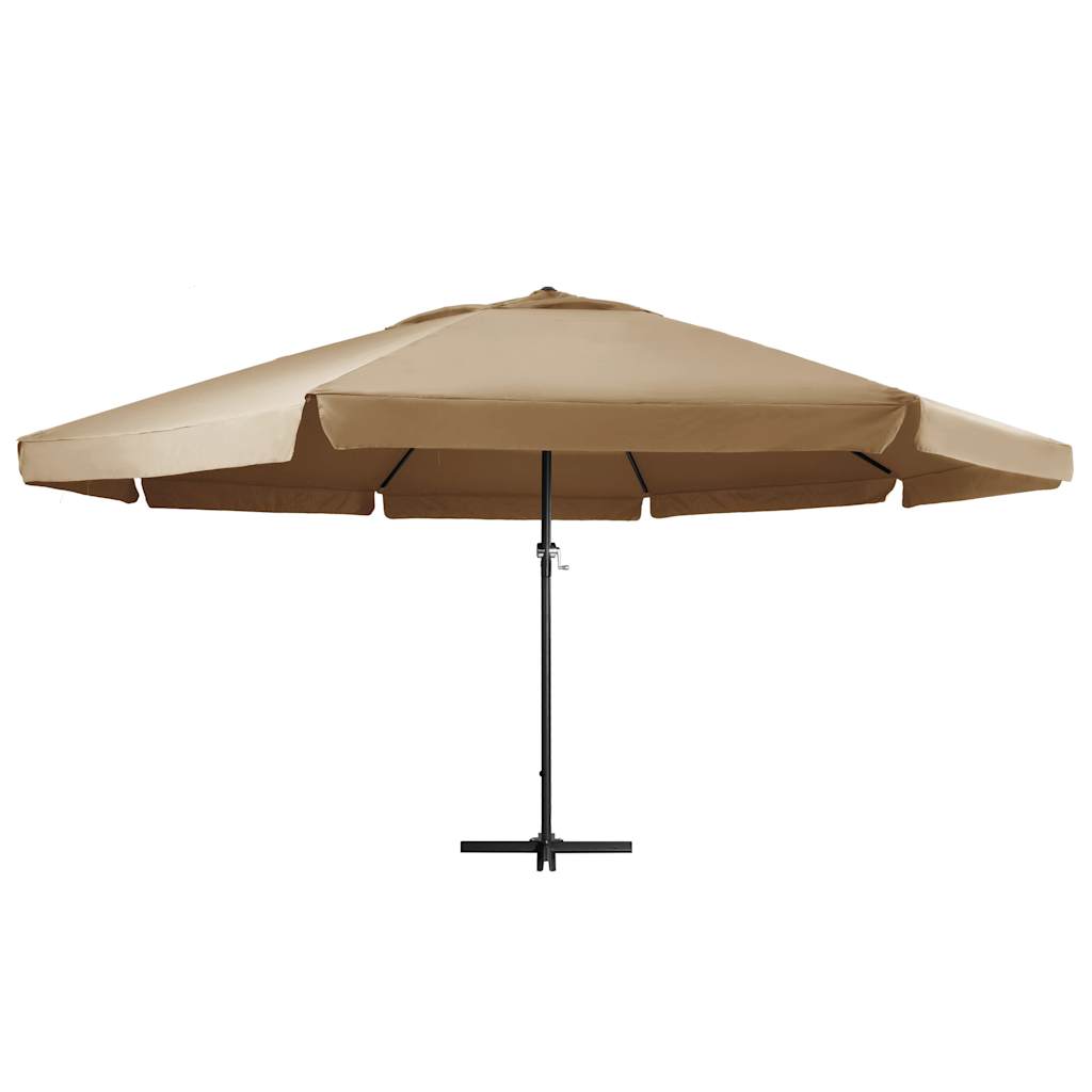 vidaXL Umbrelă soare de exterior cu stâlp aluminiu gri taupe 600 cm