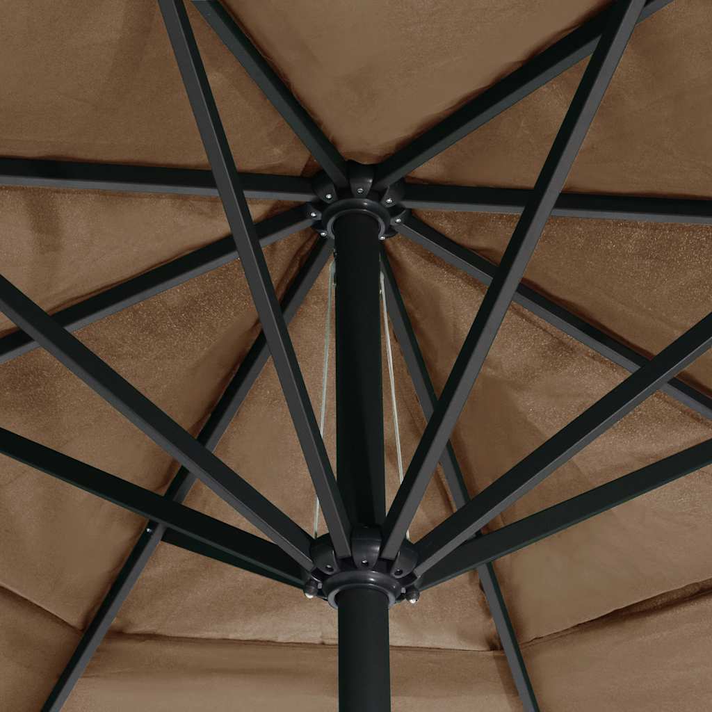 vidaXL Umbrelă soare de exterior cu stâlp aluminiu gri taupe 600 cm
