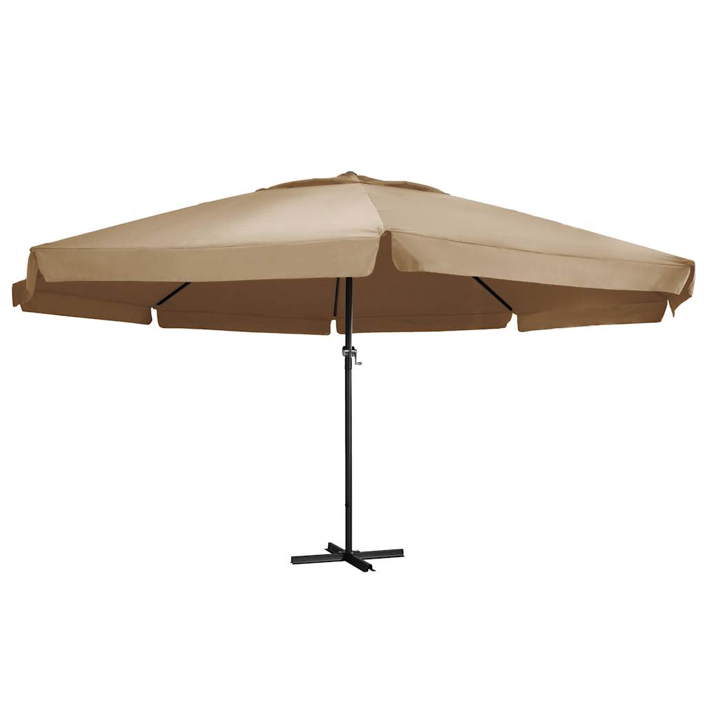 vidaXL Umbrelă soare de exterior cu stâlp aluminiu gri taupe 600 cm