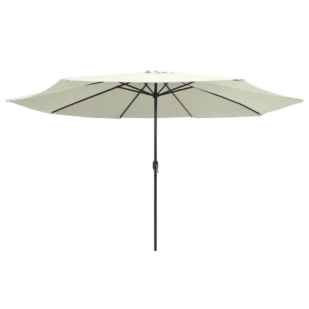 vidaXL Umbrelă de soare de grădină, stâlp metalic, alb nisipiu 390 cm vidaXL Umbrelă de soare de grădină, stâlp metalic, alb nisipiu 390 cm