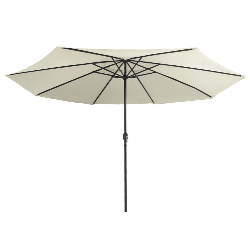 vidaXL Umbrelă de soare de grădină, stâlp metalic, alb nisipiu 390 cm vidaXL Umbrelă de soare de grădină, stâlp metalic, alb nisipiu 390 cm