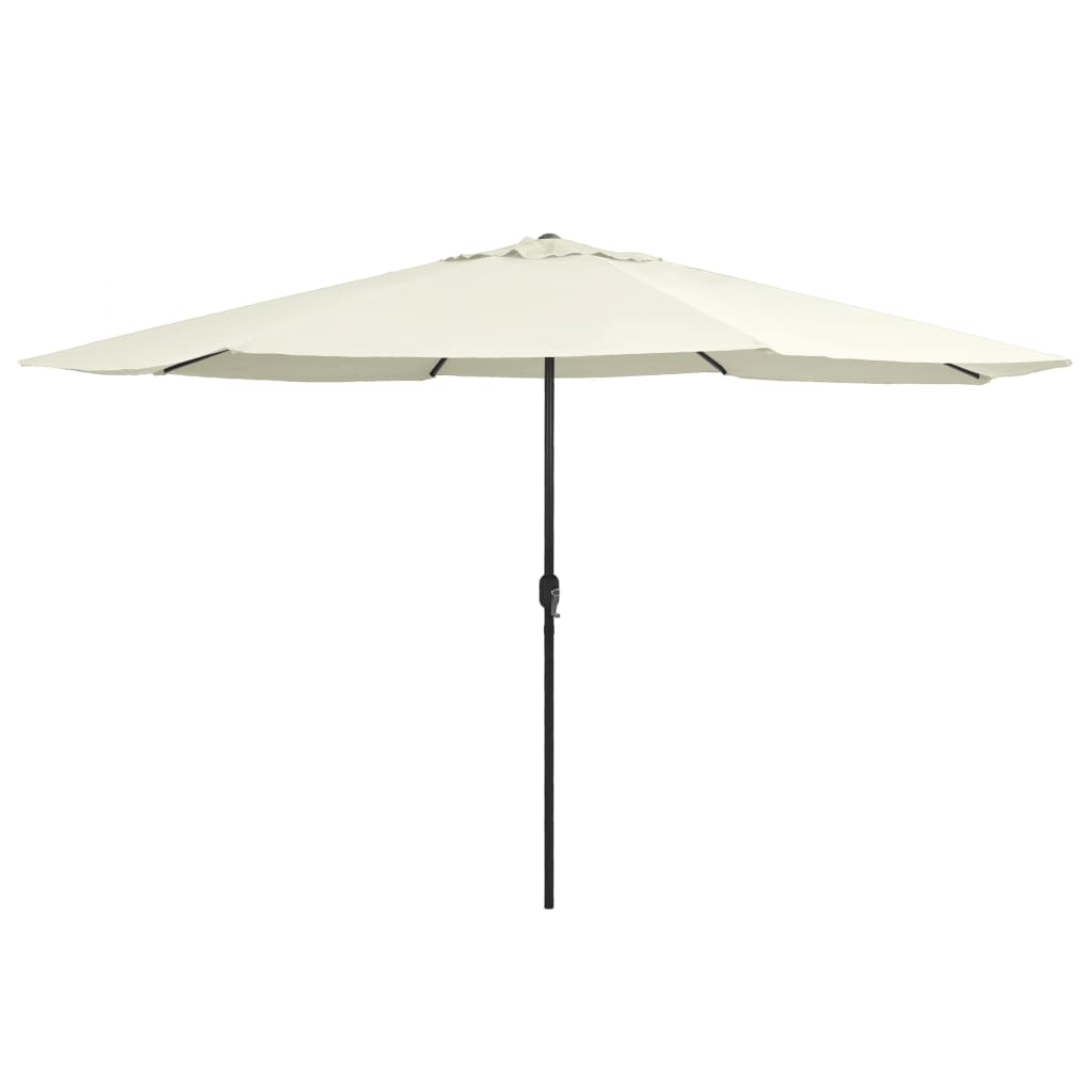 vidaXL Umbrelă de soare de grădină, stâlp metalic, alb nisipiu 390 cm vidaXL Umbrelă de soare de grădină, stâlp metalic, alb nisipiu 390 cm