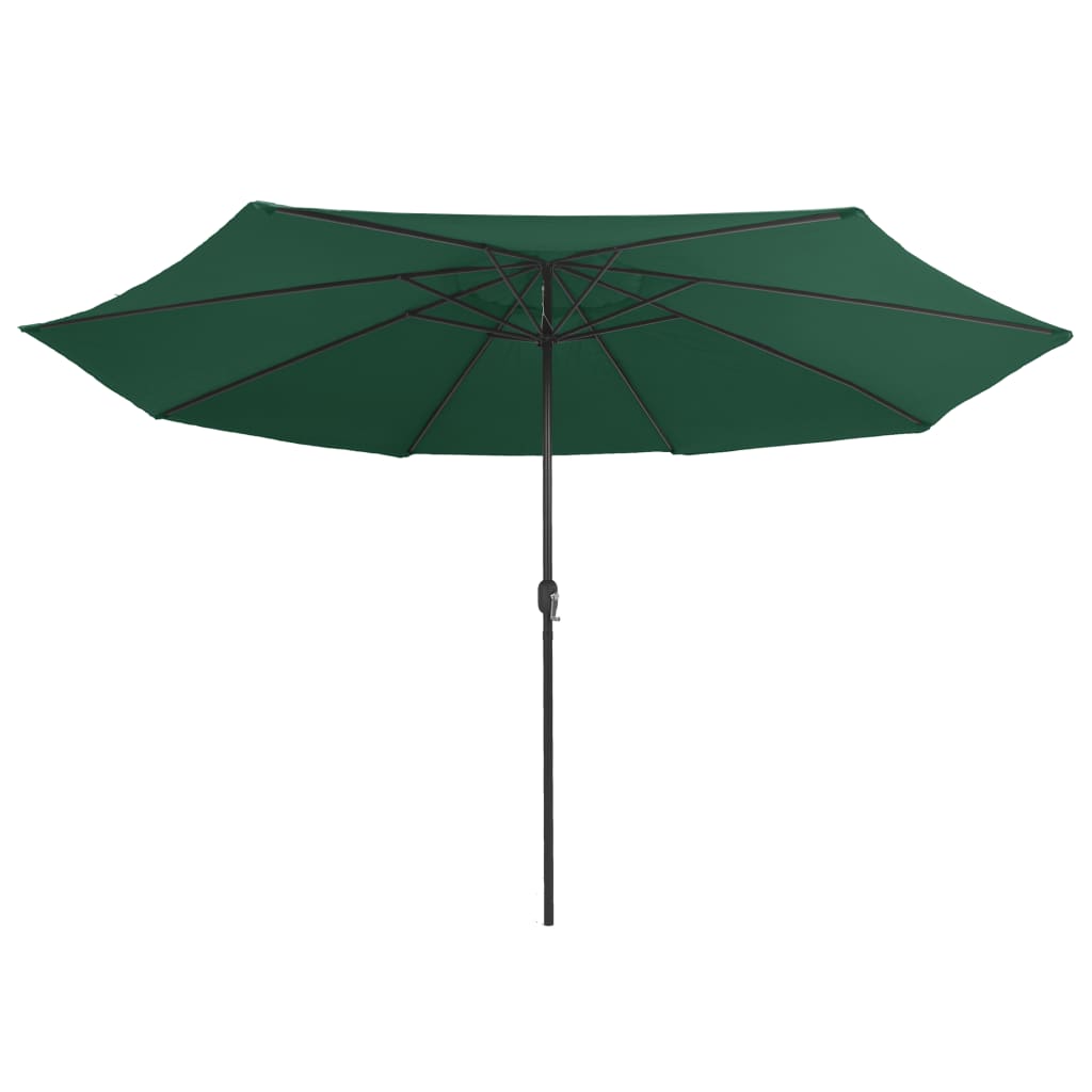 vidaXL Umbrelă de soare de grădină, stâlp metalic, verde, 390 cm vidaXL Umbrelă de soare de grădină, stâlp metalic, verde, 390 cm