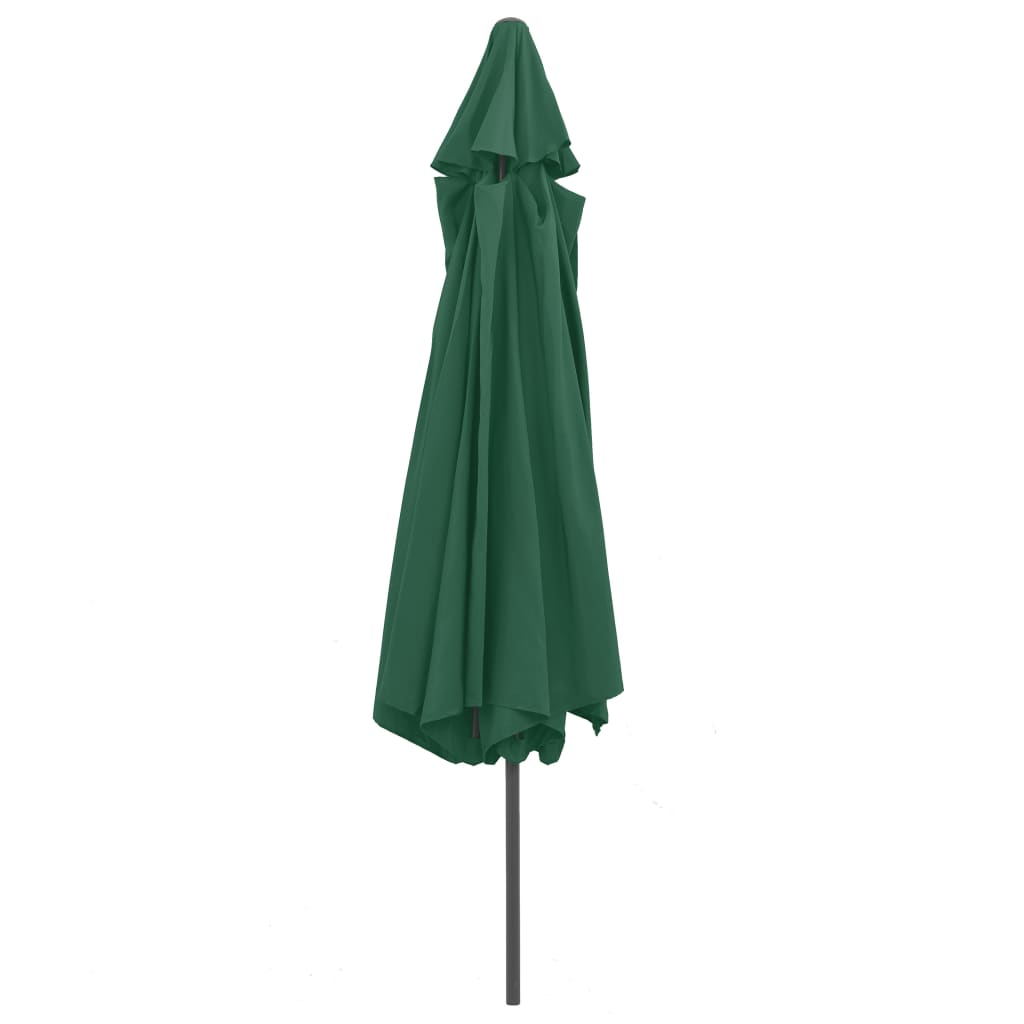 vidaXL Umbrelă de soare de grădină, stâlp metalic, verde, 390 cm vidaXL Umbrelă de soare de grădină, stâlp metalic, verde, 390 cm