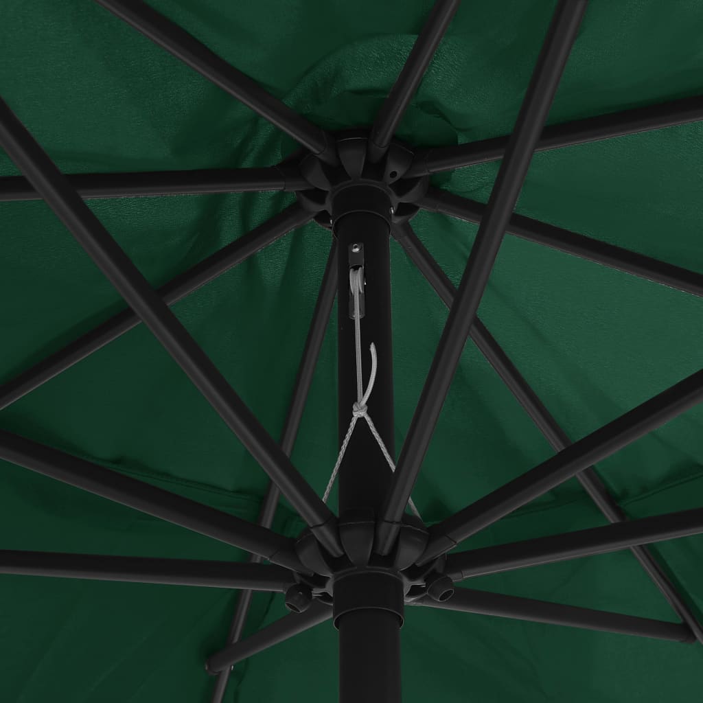 vidaXL Umbrelă de soare de grădină, stâlp metalic, verde, 390 cm vidaXL Umbrelă de soare de grădină, stâlp metalic, verde, 390 cm