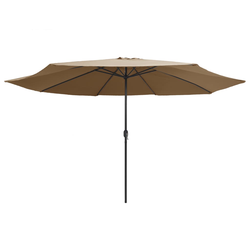 vidaXL Umbrelă de soare de grădină, stâlp metalic, taupe, 390 cm vidaXL Umbrelă de soare de grădină, stâlp metalic, taupe, 390 cm
