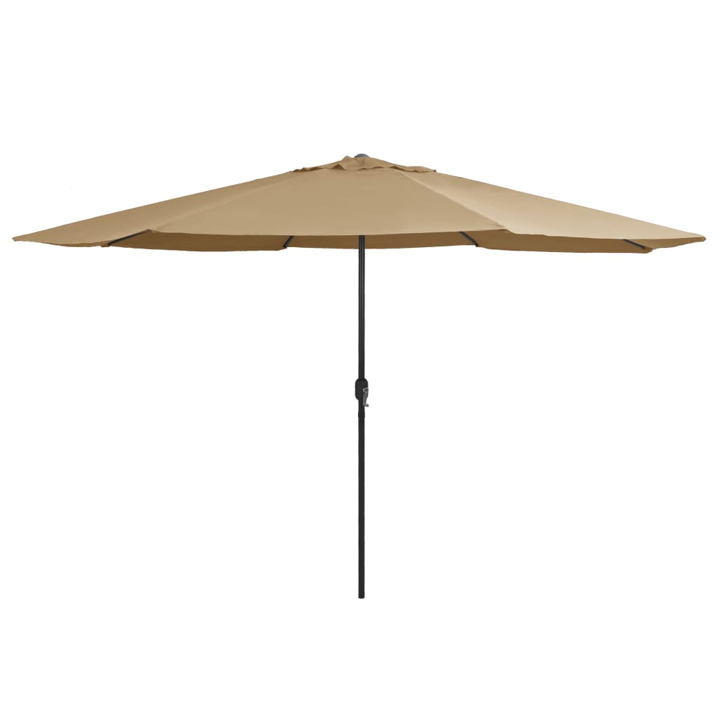 vidaXL Umbrelă de soare de grădină, stâlp metalic, taupe, 390 cm vidaXL Umbrelă de soare de grădină, stâlp metalic, taupe, 390 cm