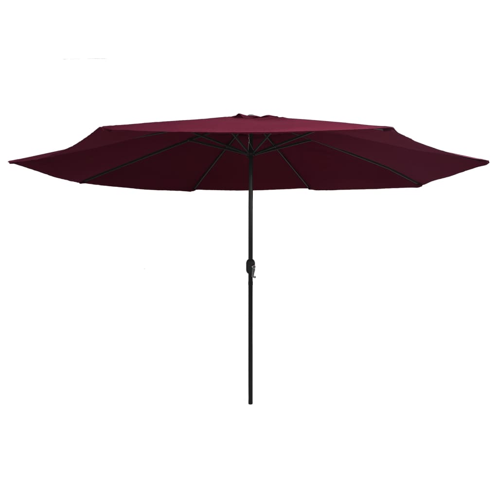 vidaXL Umbrelă de soare de grădină, stâlp metalic, roșu bordo, 390 cm vidaXL Umbrelă de soare de grădină, stâlp metalic, roșu bordo, 390 cm