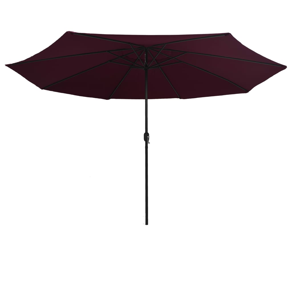 vidaXL Umbrelă de soare de grădină, stâlp metalic, roșu bordo, 390 cm vidaXL Umbrelă de soare de grădină, stâlp metalic, roșu bordo, 390 cm