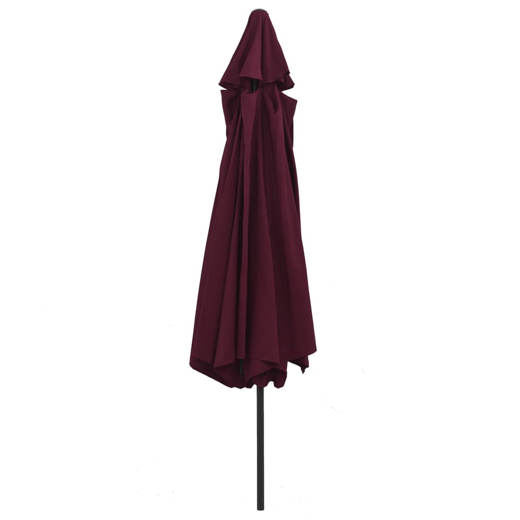 vidaXL Umbrelă de soare de grădină, stâlp metalic, roșu bordo, 390 cm vidaXL Umbrelă de soare de grădină, stâlp metalic, roșu bordo, 390 cm