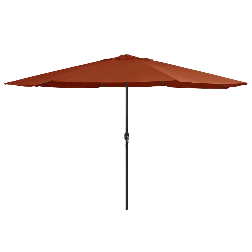 vidaXL Umbrelă de soare de grădină, stâlp metalic, cărămiziu, 390 cm vidaXL Umbrelă de soare de grădină, stâlp metalic, cărămiziu, 390 cm