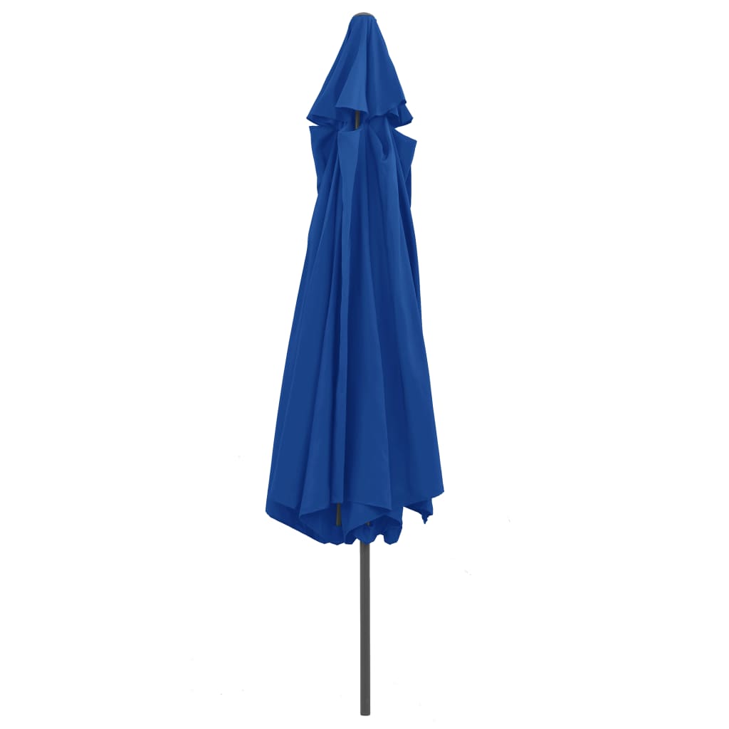 vidaXL Umbrelă de soare de grădină, stâlp metalic, azuriu, 390 cm vidaXL Umbrelă de soare de grădină, stâlp metalic, azuriu, 390 cm