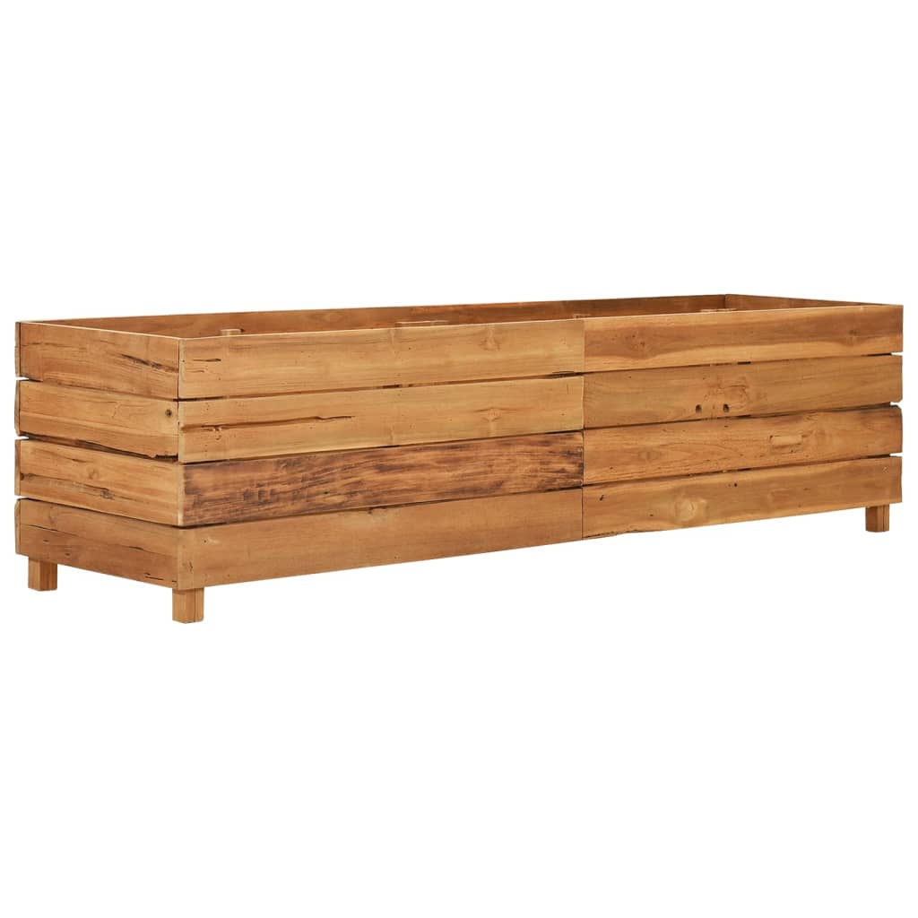 vidaXL Strat înălțat, 150x40x38 cm, lemn de tec reciclat și oțel