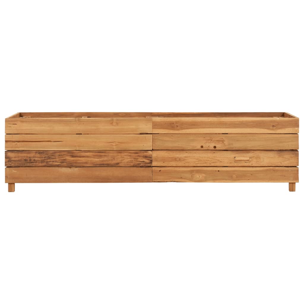 vidaXL Strat înălțat, 150x40x38 cm, lemn de tec reciclat și oțel