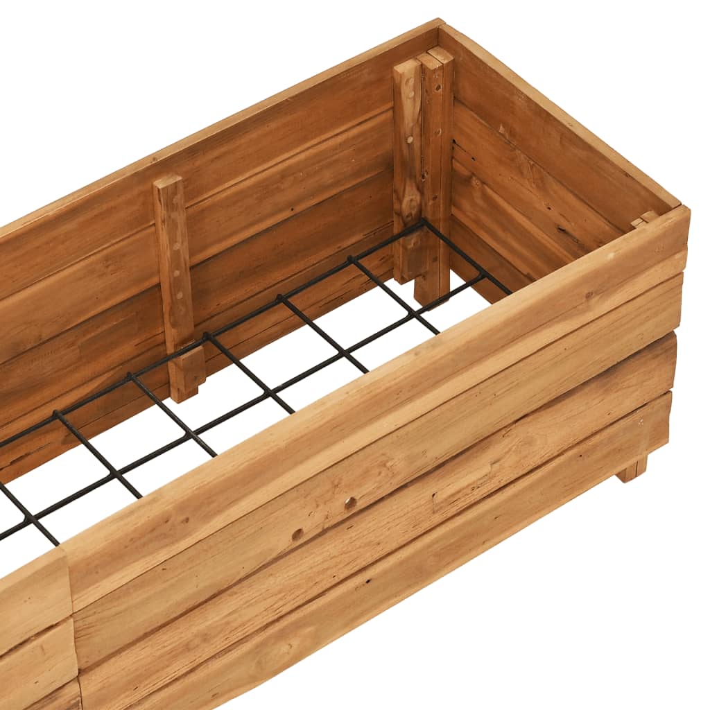 vidaXL Strat înălțat, 150x40x38 cm, lemn de tec reciclat și oțel