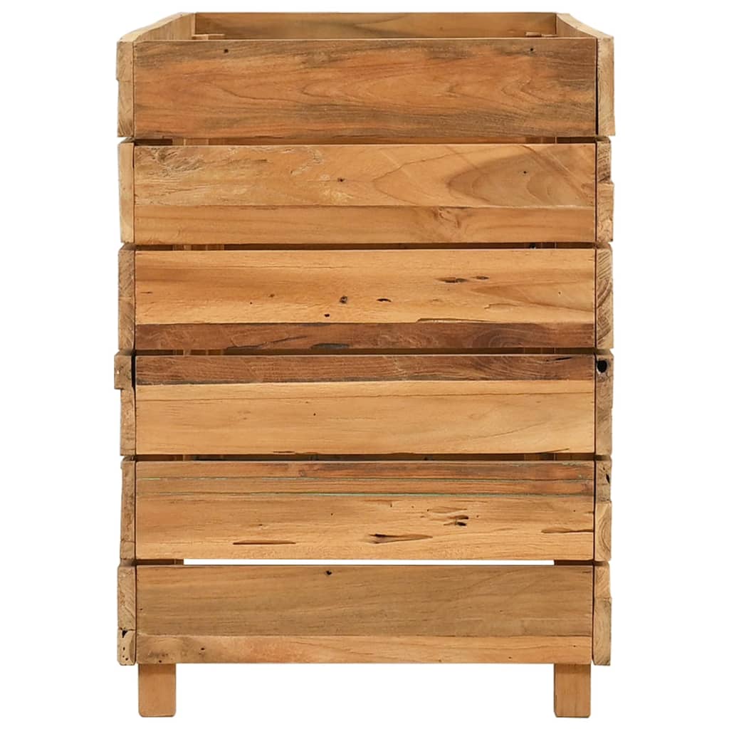 vidaXL Strat înălțat, 100x40x55 cm, lemn de tec reciclat și oțel vidaXL Strat înălțat, 100x40x55 cm, lemn de tec reciclat și oțel