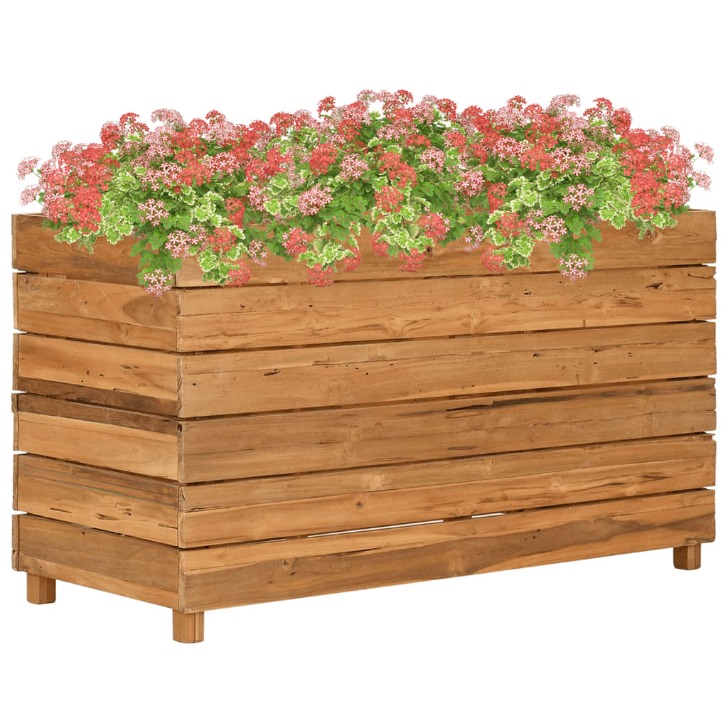 vidaXL Strat înălțat, 100x40x55 cm, lemn de tec reciclat și oțel vidaXL Strat înălțat, 100x40x55 cm, lemn de tec reciclat și oțel