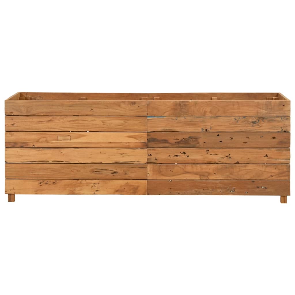 vidaXL Strat înălțat, 150x40x55 cm, lemn de tec reciclat și oțel
