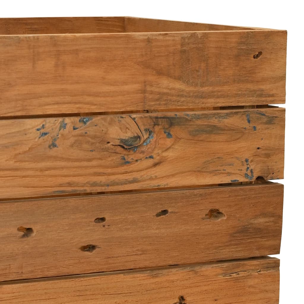 vidaXL Strat înălțat, 150x40x55 cm, lemn de tec reciclat și oțel
