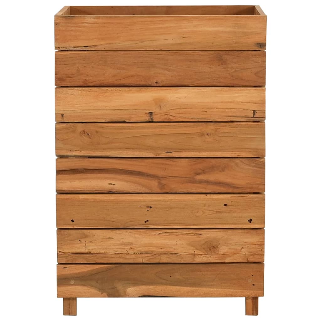 vidaXL Strat înălțat, 50x40x72 cm, lemn de tec reciclat și oțel