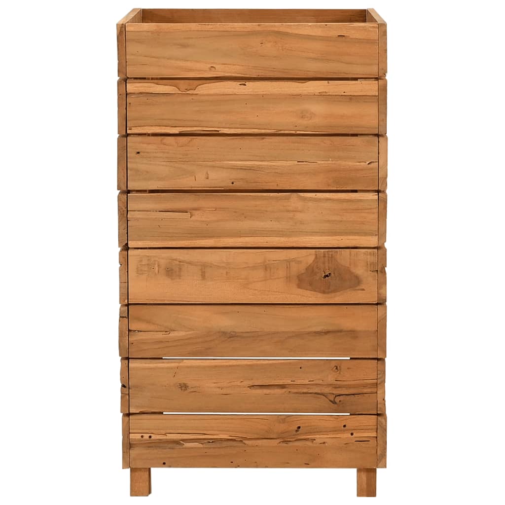 vidaXL Strat înălțat, 50x40x72 cm, lemn de tec reciclat și oțel
