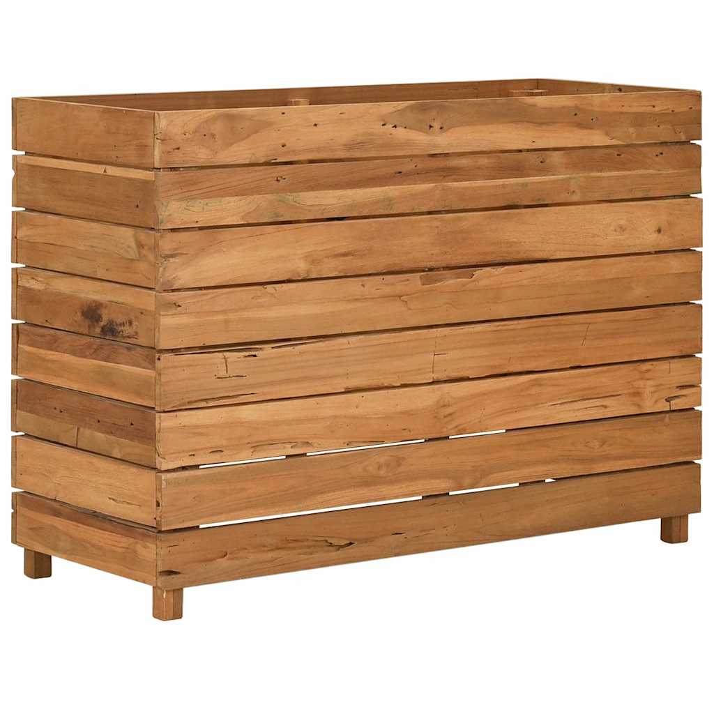 vidaXL Strat înălțat, 100x40x72 cm, lemn de tec reciclat și oțel vidaXL Strat înălțat, 100x40x72 cm, lemn de tec reciclat și oțel