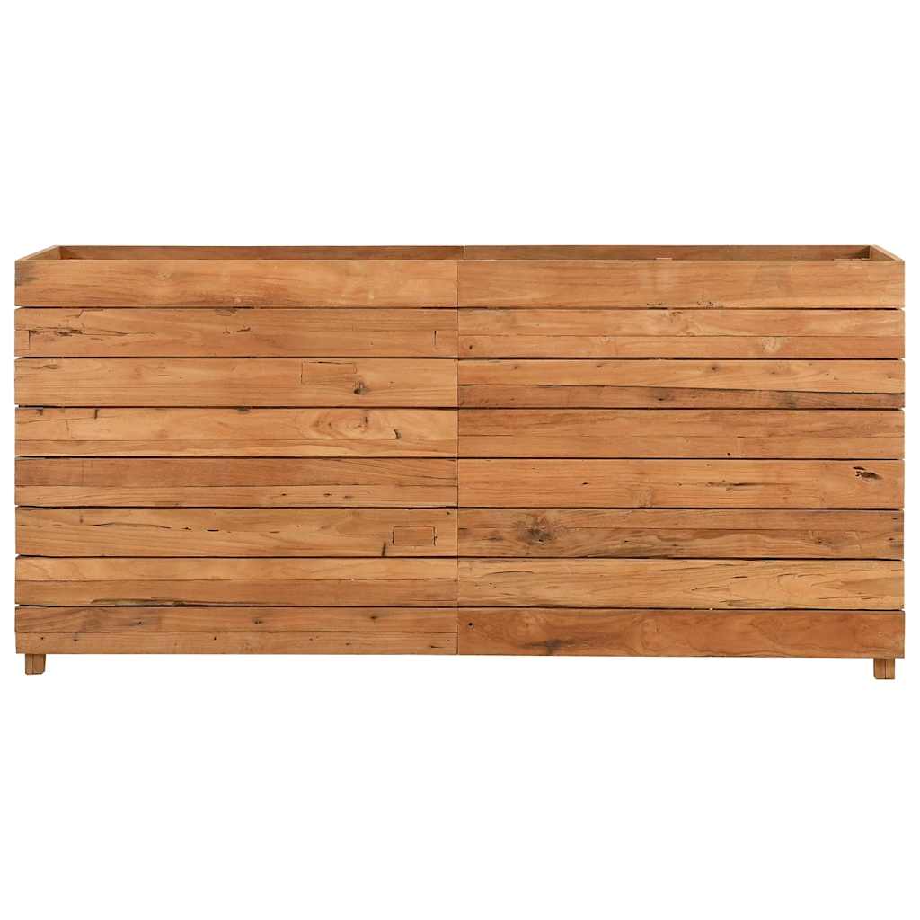 vidaXL Strat înălțat, 150x40x72 cm, lemn de tec reciclat și oțel