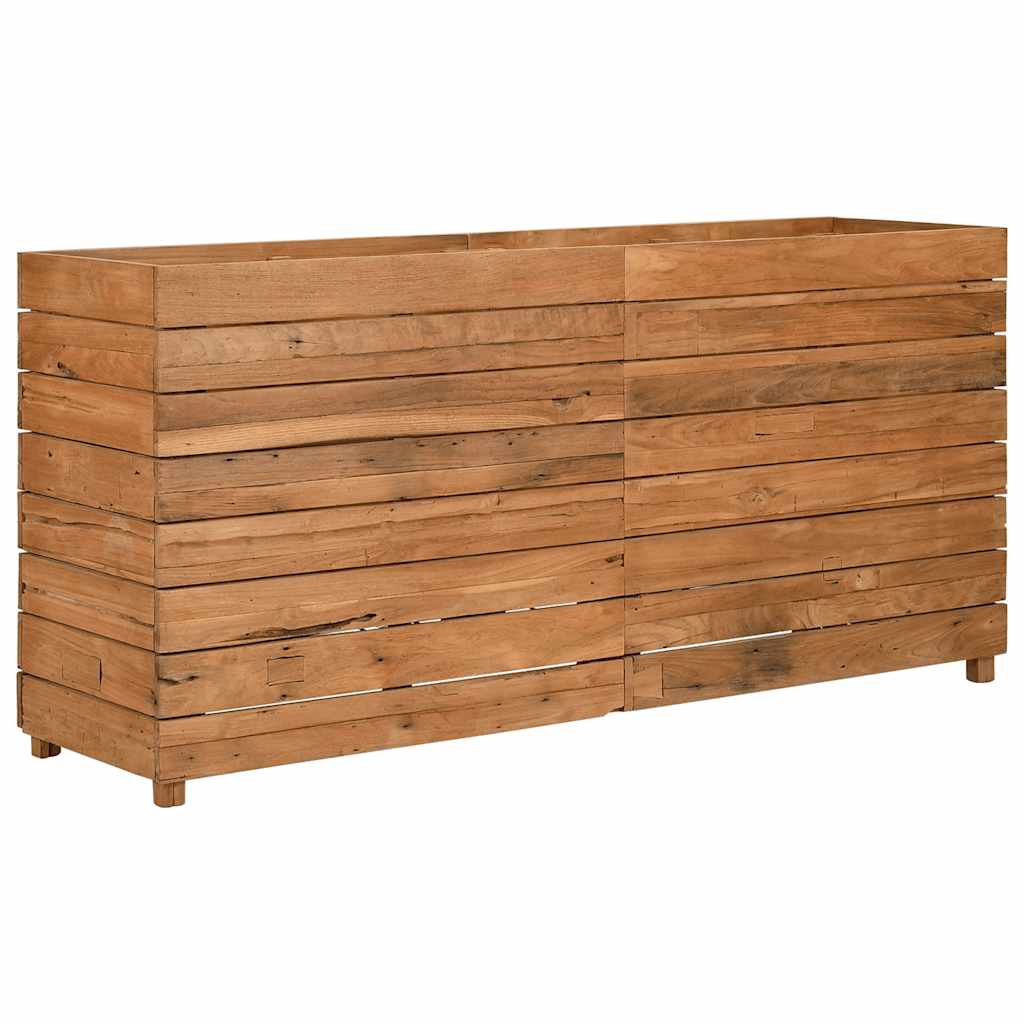 vidaXL Strat înălțat, 150x40x72 cm, lemn de tec reciclat și oțel