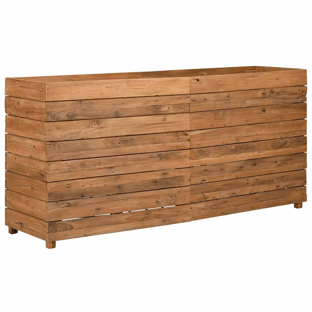 vidaXL Strat înălțat, 150x40x72 cm, lemn de tec reciclat și oțel