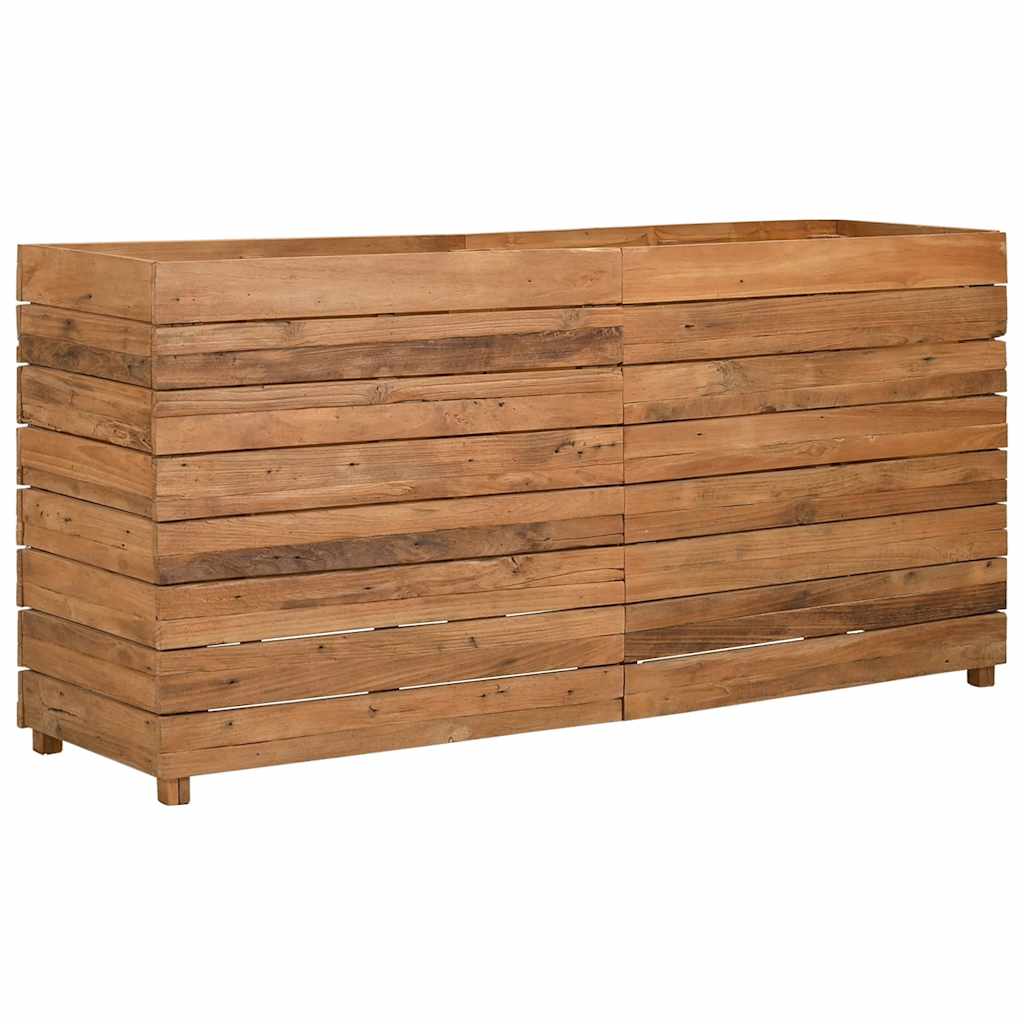 vidaXL Strat înălțat, 150x40x72 cm, lemn de tec reciclat și oțel