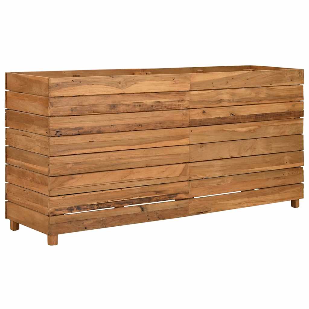 vidaXL Strat înălțat, 150x40x72 cm, lemn de tec reciclat și oțel