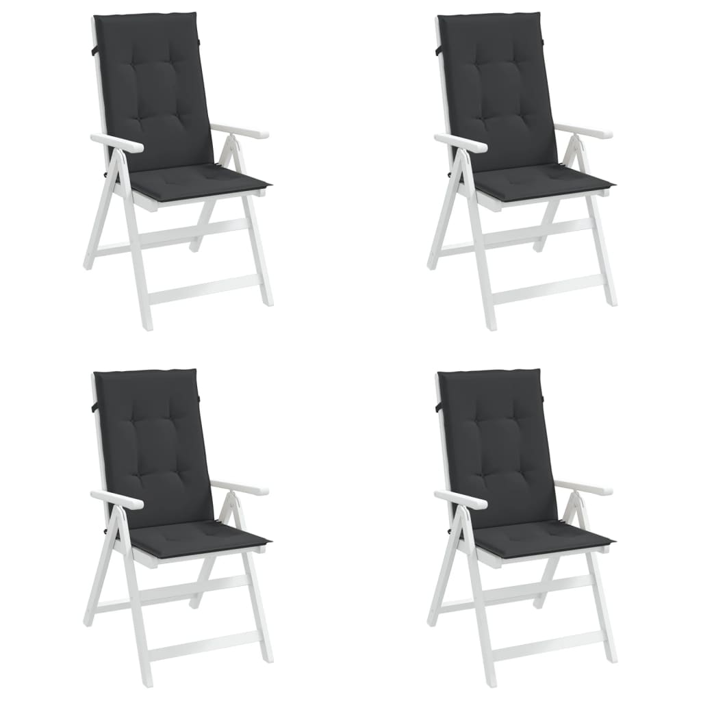 vidaXL Perne scaun spătar înalt, 4 buc., negru, 120x50x3 cm, textil vidaXL Perne scaun spătar înalt, 4 buc., negru, 120x50x3 cm, textil