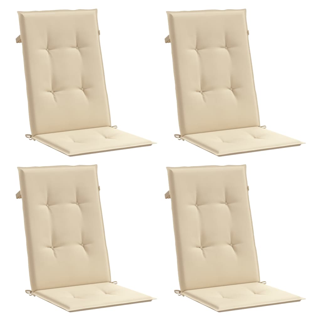 vidaXL Perne scaun spătar înalt, 4 buc., bej, 120x50x3 cm, textil vidaXL Perne scaun spătar înalt, 4 buc., bej, 120x50x3 cm, textil