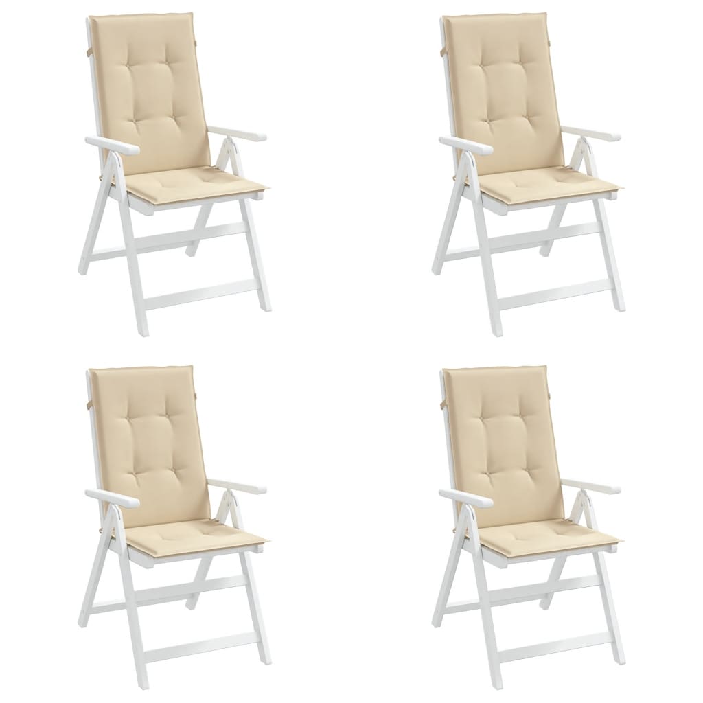 vidaXL Perne scaun spătar înalt, 4 buc., bej, 120x50x3 cm, textil vidaXL Perne scaun spătar înalt, 4 buc., bej, 120x50x3 cm, textil