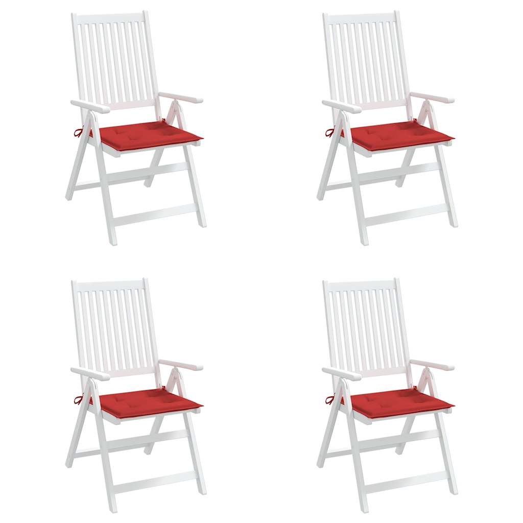 vidaXL Perne scaune grădină 4 buc. roșu 40x40x4 cm țesătură Oxford vidaXL Perne scaune grădină 4 buc. roșu 40x40x4 cm țesătură Oxford