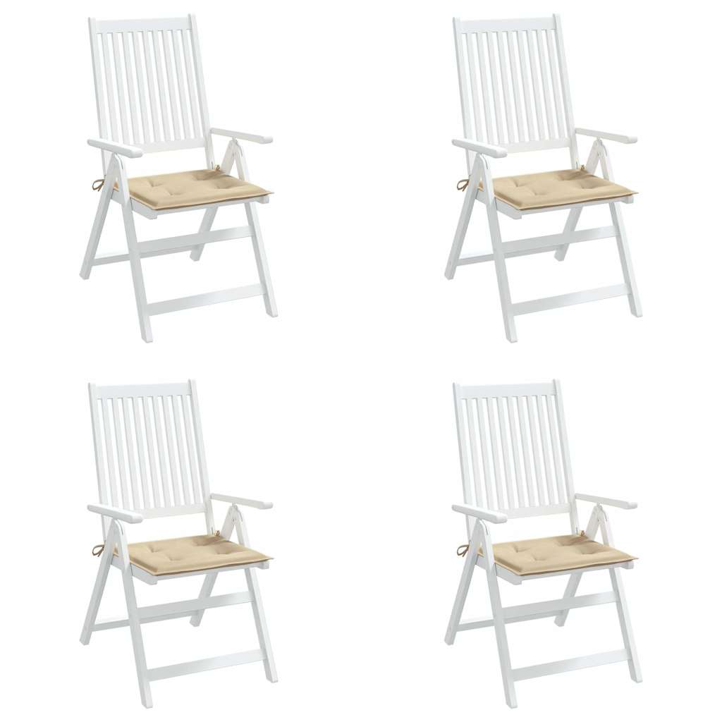 vidaXL Perne scaune grădină 4 buc. bej 40x40x4 cm țesătură Oxford vidaXL Perne scaune grădină 4 buc. bej 40x40x4 cm țesătură Oxford
