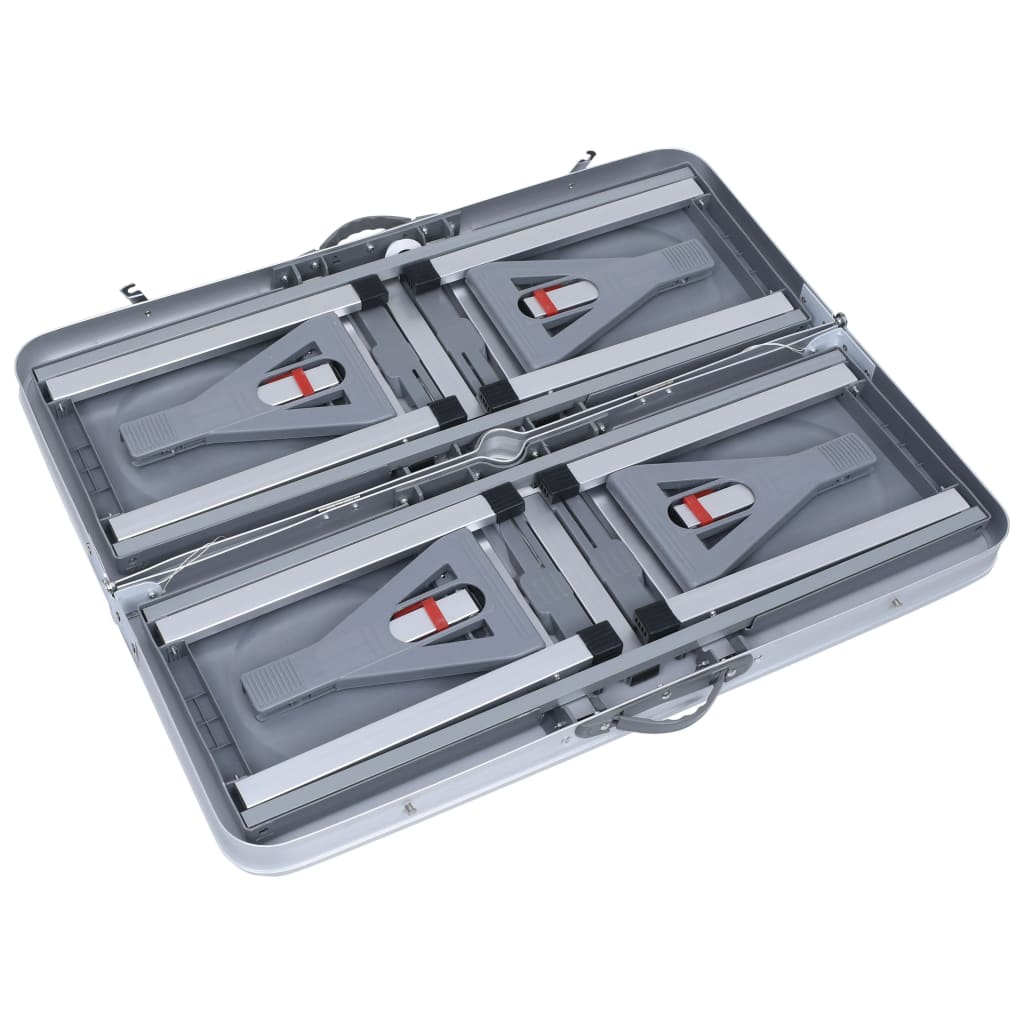 vidaXL Masă de camping pliabilă cu 4 scaune, oțel și aluminiu vidaXL Masă de camping pliabilă cu 4 scaune, oțel și aluminiu