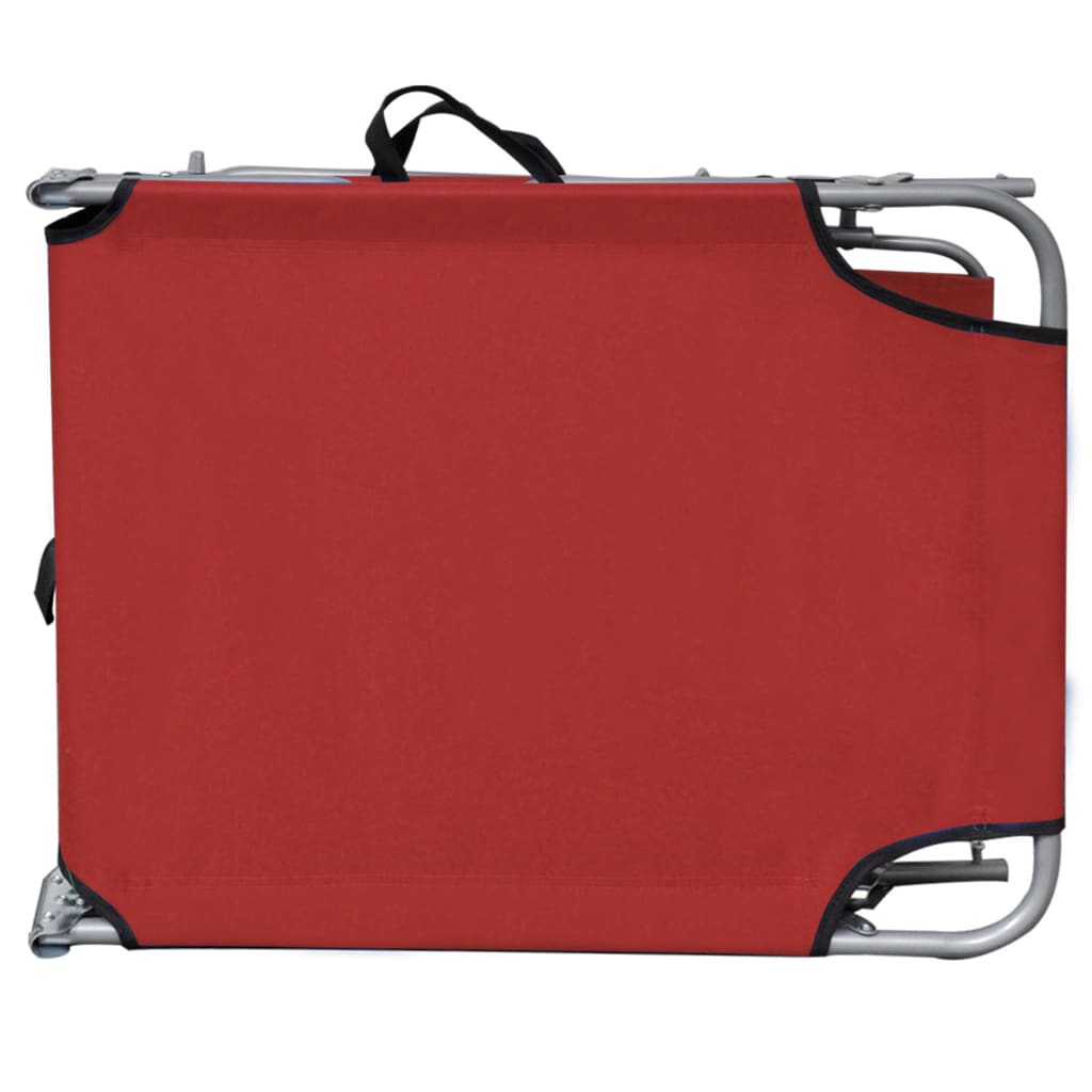 vidaXL Șezlong pliabil cu copertină, roșu, aluminiu vidaXL Șezlong pliabil cu copertină, roșu, aluminiu