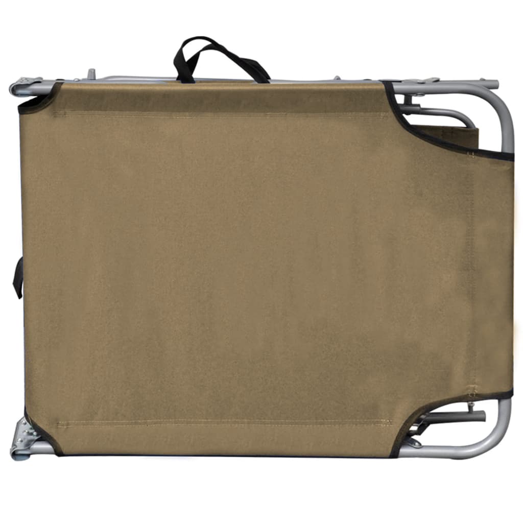 vidaXL Șezlong pliabil cu copertină, gri taupe, aluminiu vidaXL Șezlong pliabil cu copertină, gri taupe, aluminiu