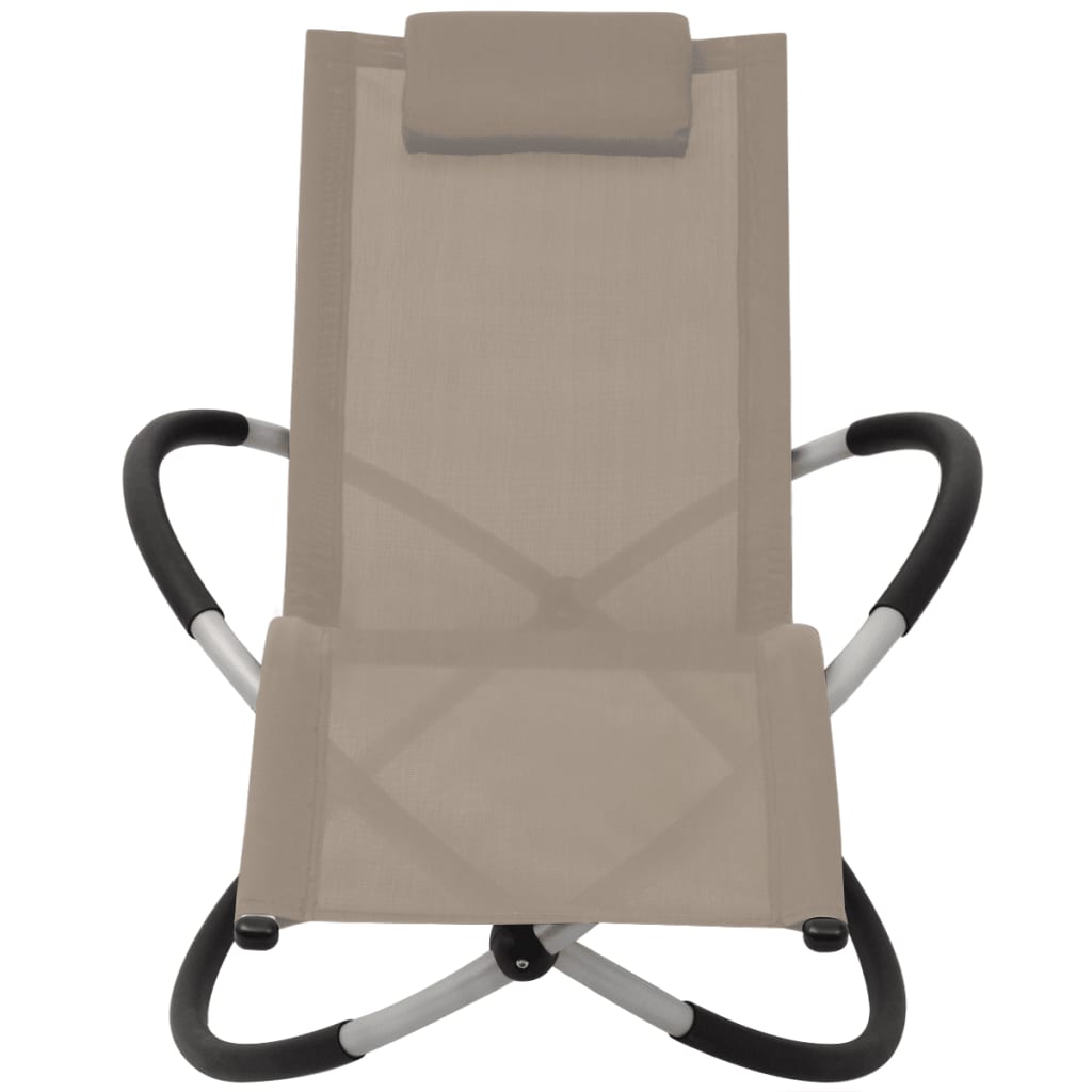 vidaXL Șezlong geometric de exterior, gri taupe, oțel vidaXL Șezlong geometric de exterior, gri taupe, oțel