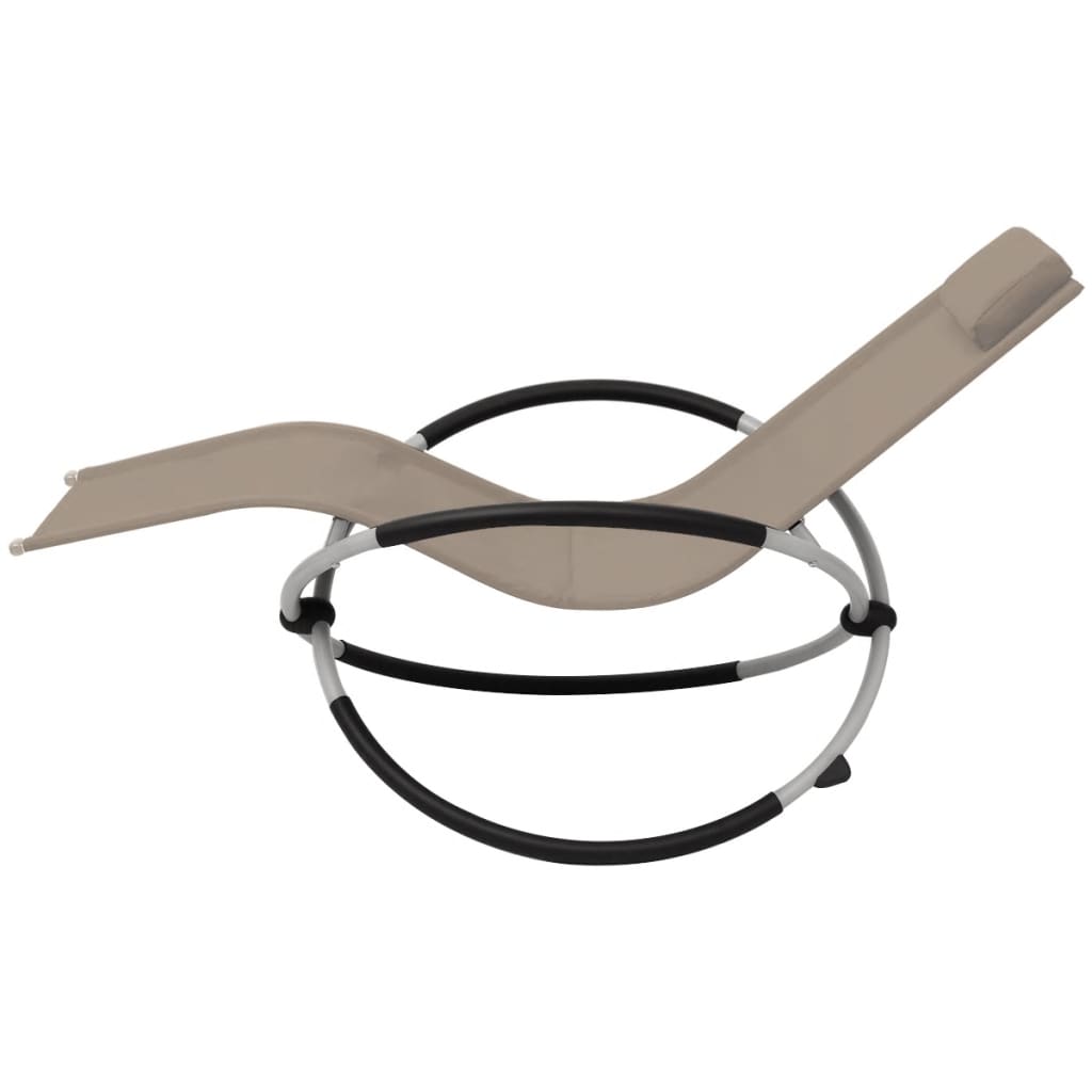 vidaXL Șezlong geometric de exterior, gri taupe, oțel vidaXL Șezlong geometric de exterior, gri taupe, oțel