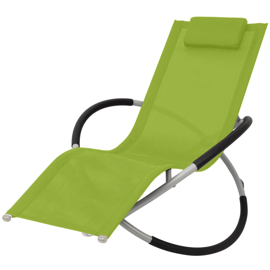 vidaXL Șezlong geometric de exterior, verde, oțel vidaXL Șezlong geometric de exterior, verde, oțel