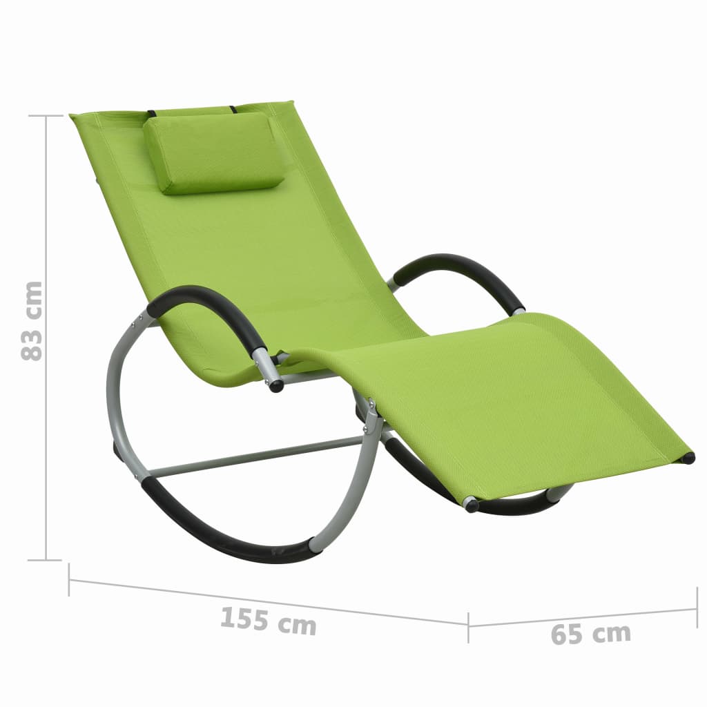 vidaXL Șezlong cu pernă, verde, textilenă