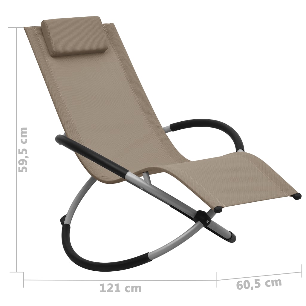 vidaXL Șezlong pentru copii, gri taupe, oțel vidaXL Șezlong pentru copii, gri taupe, oțel