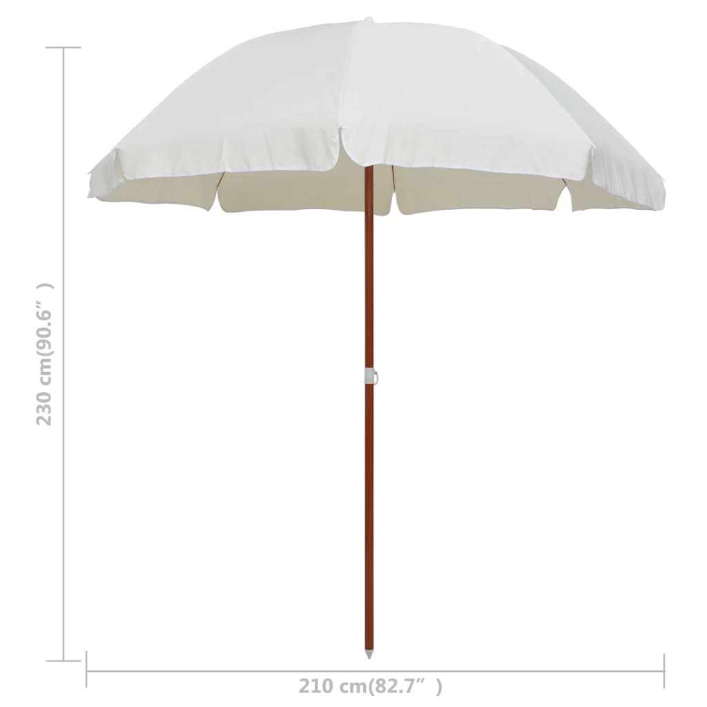 vidaXL Umbrelă de soare cu stâlp din oțel, nisipiu, 240 cm vidaXL Umbrelă de soare cu stâlp din oțel, nisipiu, 240 cm