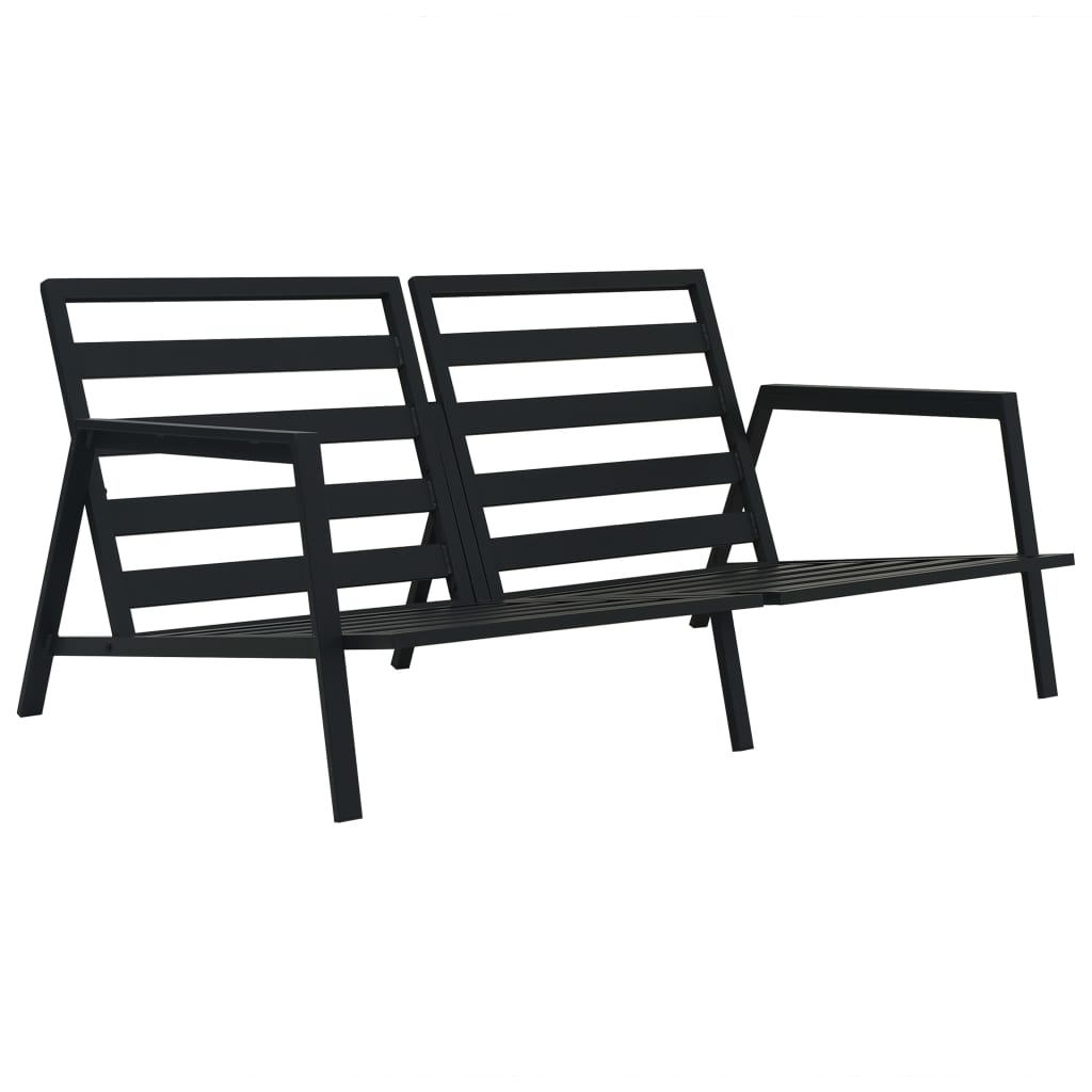 vidaXL Set mobilier grădină cu perne, 4 piese, gri, închis aluminiu