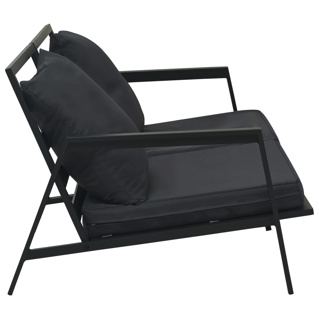 vidaXL Set mobilier grădină cu perne, 4 piese, gri, închis aluminiu