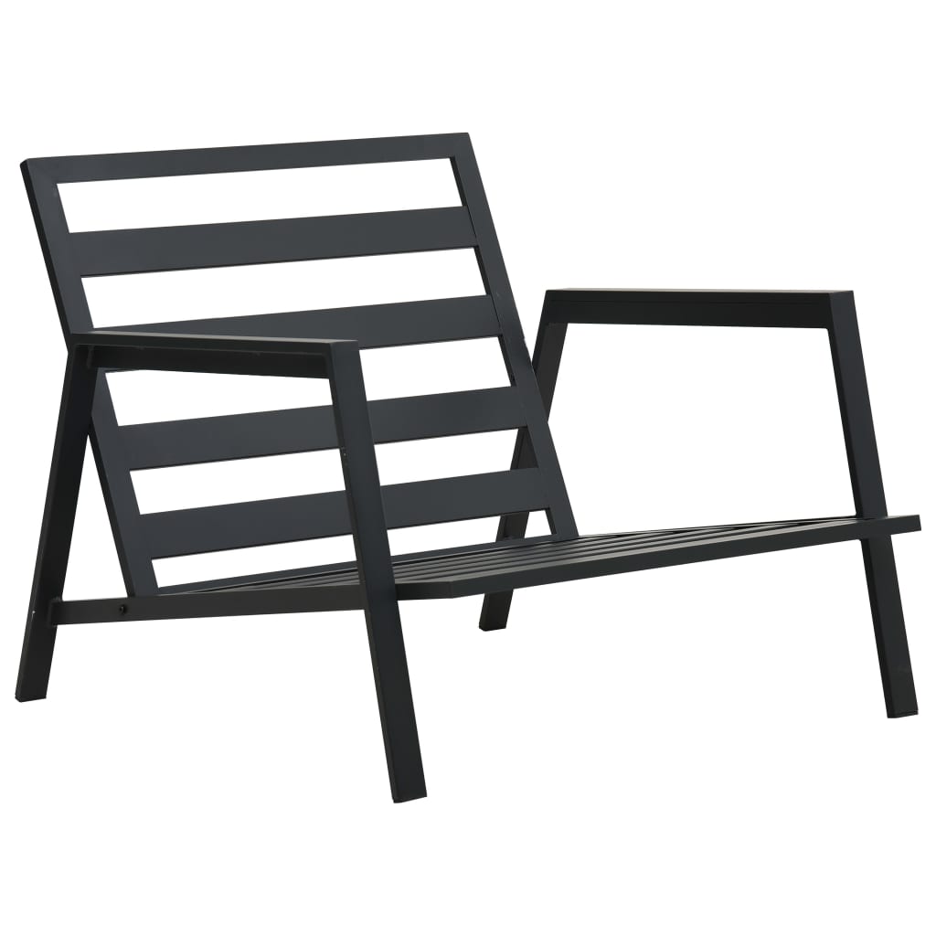 vidaXL Set mobilier grădină cu perne, 4 piese, gri, închis aluminiu